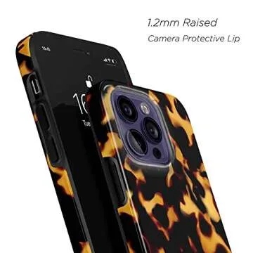uCOLOR Case Compatible with iPhone 14 Pro Max 6.7" 2022 Unique Design Ultra Slim Soft TPU Protective Bumper Case Cover for Woman Men (Tortoise Shell)