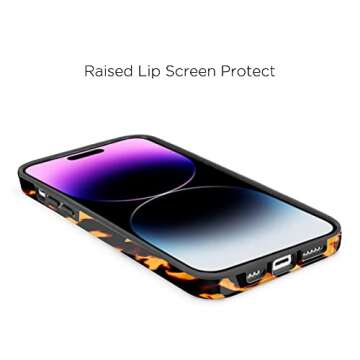 uCOLOR Case Compatible with iPhone 14 Pro Max 6.7" 2022 Unique Design Ultra Slim Soft TPU Protective Bumper Case Cover for Woman Men (Tortoise Shell)