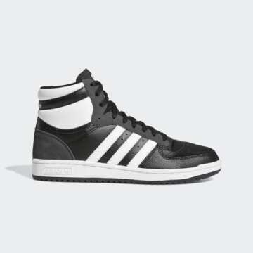 adidas Originals Men's Top Ten Red Bulls Sneaker, Core Black/White/Dark Grey Heather, 9.5