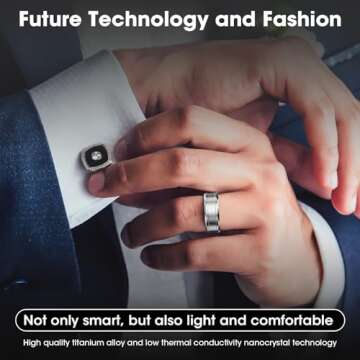 Smart Ring Bluetooth IP68 Waterproof Fitness Tracker, Health & Step Monitoring, Lightweight Sport Smart Rings for Women Purple US10