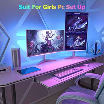 ABCidy Under Monitor Light Bar, RGB 2PCS Screenbar Light Desk Lamp Computer, LED Dynamic Rainbow Eff...