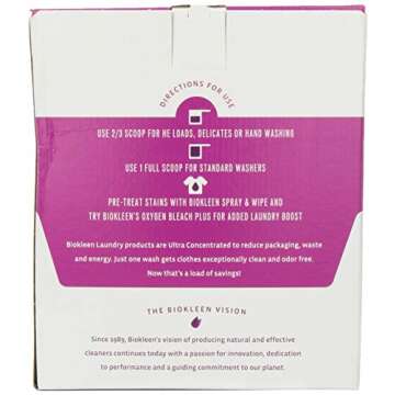 Biokleen Free & Clear Natural Laundry Detergent - 150 Loads - Powder, Concentrated, Eco-Friendly, Plant-Based, No Artificial Fragrance or Preservatives, Free & Clear