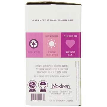 Biokleen Free & Clear Natural Laundry Detergent - 150 Loads - Powder, Concentrated, Eco-Friendly, Plant-Based, No Artificial Fragrance or Preservatives, Free & Clear