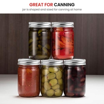 Paksh Mason Jars 12 oz - Durable & Versatile Canning Jars