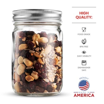 Paksh Mason Jars 12 oz - Durable & Versatile Canning Jars