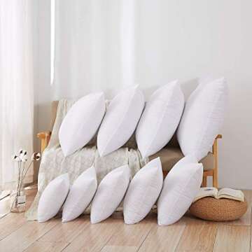 Acanva Throw Pillow Inserts, Euro Sham Form Stuffer with Premium Polyester Micro Fiber, Decorative for Bed, Couch and Sofa, White, 4 Count (Pack of 1)