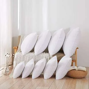 Acanva Throw Pillow Inserts, Euro Sham Form Stuffer with Premium Polyester Micro Fiber, Decorative for Bed, Couch and Sofa, White, 4 Count (Pack of 1)