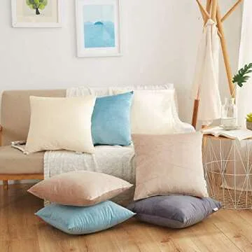 Acanva Throw Pillow Inserts, Euro Sham Form Stuffer with Premium Polyester Micro Fiber, Decorative for Bed, Couch and Sofa, White, 4 Count (Pack of 1)