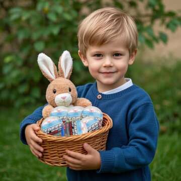 Anditoy 6 Pack Easter Eggs with Vehicle Building Block Toys Inside for Kids Boys Girls Teens Easter Basket Stuffers Fillers Gifts