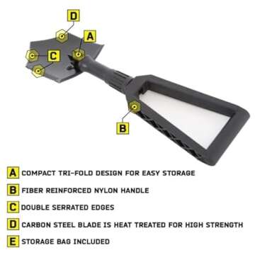 SmittyBilt R.U.T. Trifold Shovel: Compact Design, Versatile Use