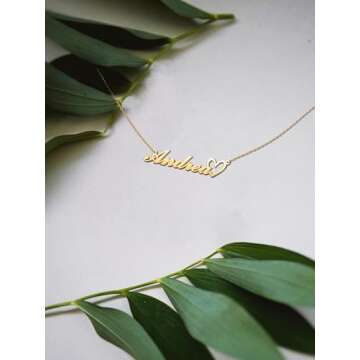 CLY Jewelry Gold Custom Name Necklace for Women Personalized Sterling Silver Nameplate Customized He...