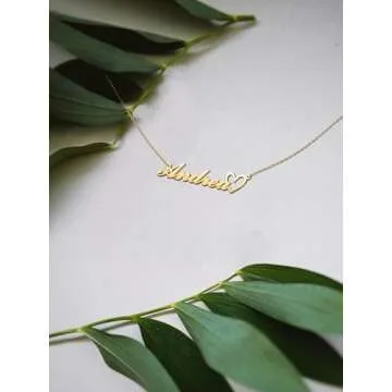 CLY Jewelry Gold Custom Name Necklace for Women Personalized Sterling Silver Nameplate Customized He...