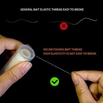 AnglerDream 10PCS Bait Elastic Thread Sea Fishing Tying Material 0.2mm 656FT Per Spool Stretchy Invisible Sea Fishing Line Keeping Bait On Hook