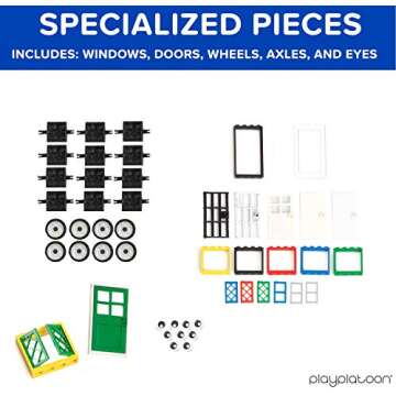 Play Platoon 1100 Piece Building Bricks Play Set, 10 Classic Colors Bricks, Includes Wheels, Tires, ...