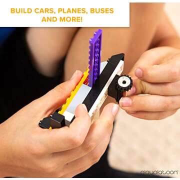 Play Platoon 1100 Piece Building Bricks Play Set, 10 Classic Colors Bricks, Includes Wheels, Tires, Axles, Windows & Door Pieces- Classic