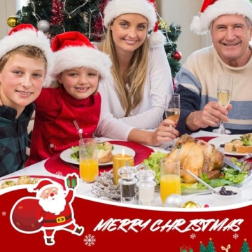 DUMING-IN 4 Pcs Christmas Reusable Glass Straws Set