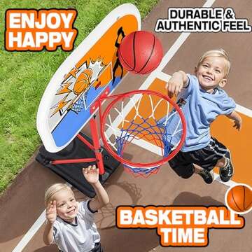 Kids Basketball Hoop with Electronic Scoreboard Adjustable Height 3.4ft-5.9ft Basketball Goals Toddler Basketball Hoop Indoor Outdoor Outside Backyard Basketball Toys Boys Girls Gift Age 3 4 5 6 7 8