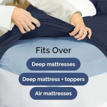 Extra Deep King Sheet Set - 6 Piece Breathable & Cooling Sheets - Hotel Luxury Bedding Set 18-24 Inch Extra Deep Pockets - Easy & Secure Fit - Super Soft, Wrinkle Free & Comfy - Navy Blue, King Size