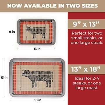 Trinity Provisions Meat Resting Pan - With Wire Rack and Silicone Baking Mat - Dishwasher and Oven S...