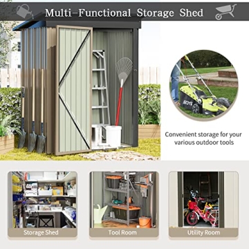 Greesum 5FT x 3FT Metal Outdoor Storage Shed