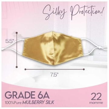 Premium 22 Momme Silk Face Mask Reusable Adjustable Dust Protection