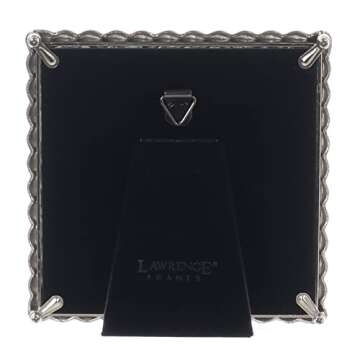 Lawrence Frames 4x4 Brushed Nickel Metal Picture Frame with Rope Design