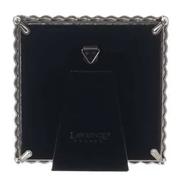 Lawrence Frames 4x4 Brushed Nickel Metal Picture Frame with Rope Design
