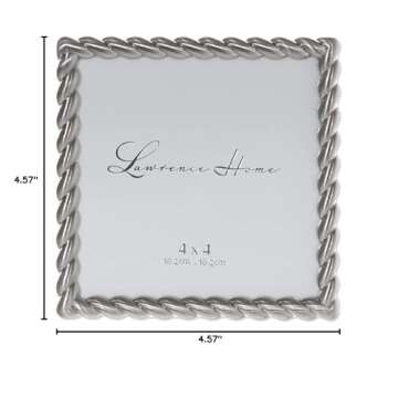 Lawrence Frames 4x4 Brushed Nickel Metal Picture Frame with Rope Design