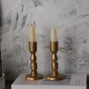 Elegant Antique Gold Candlestick Holders for Home Decor