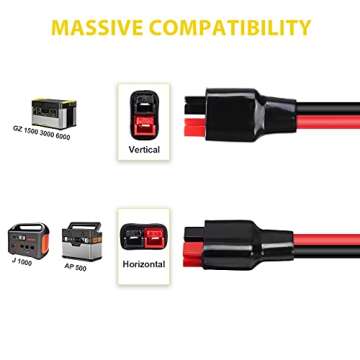 BougeRV 2.2Feet 10AWG Solar Connector to ADS Adapter, Compatible with ADS PowerPole Port, Solar Pane...