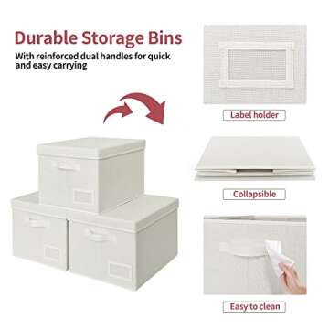 GRANNY SAYS Stylish Fabric Storage Bins with Lids