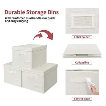 GRANNY SAYS Stylish Fabric Storage Bins with Lids