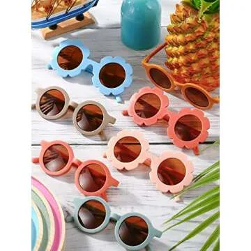 Dunzy 16 Pairs Kids Cute Sunglasses for Ages 3-10