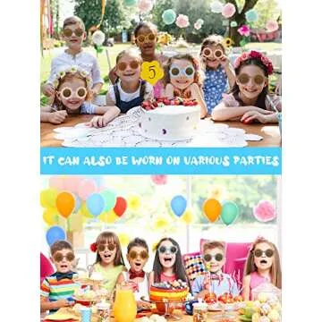 Dunzy 16 Pairs Kids Cute Sunglasses for Ages 3-10