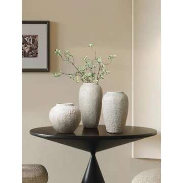 Kokrose Rustic Ceramic Table Vase for Elegant Home Decor