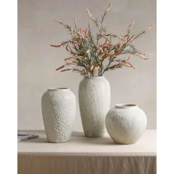 Kokrose Rustic Ceramic Table Vase for Elegant Home Decor