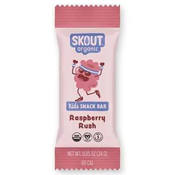 Skout Organic Raspberry Rush Kids Snack Bars (18 Pack) | Organic Kids Snack Bars | Plant-Based Nutrition, No Refined Sugar | Vegan | Gluten, Dairy, Grain, Peanut, Tree Nut & Soy Free