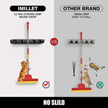 IMILLET Mop and Broom Holder - Durable Storage Solution