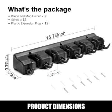 IMILLET Mop and Broom Holder - Durable Storage Solution