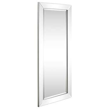 Empire Art Direct Rectangular Solid Wood Frame Wall Covered Antique Panels, 1"-Beveled Center Mirror, Vanity, Bathroom, Living Room ＆ Bedroom, 24" x 54", Ready to Hang, Clear