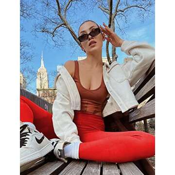 Soft Leggings for Women - High Waisted Tummy Control No See Through Workout Yoga Pants(Red,Small-Med...