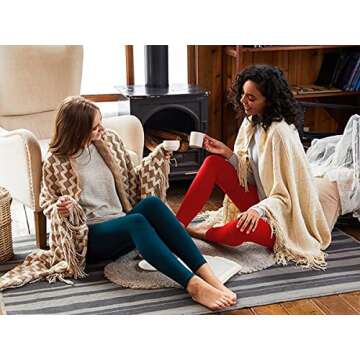 Soft Leggings for Women - High Waisted Tummy Control No See Through Workout Yoga Pants(Red,Small-Medium)