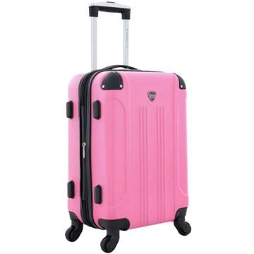 Travelers Club Chicago Hardside Expandable Spinner Luggage, Hot Pink, 20 Inch Carry-On