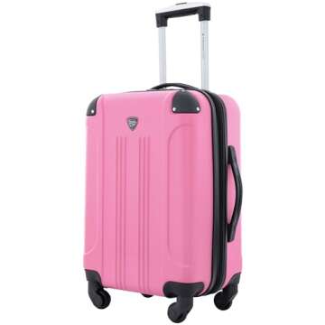 Travelers Club Chicago Hardside Spinner Luggage Hot Pink 20"