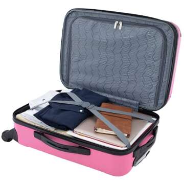 Travelers Club Chicago Hardside Spinner Luggage Hot Pink 20"