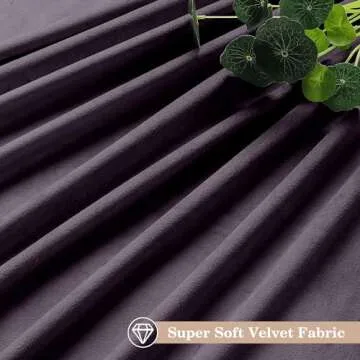 OVZME Ian Purple Velvet Curtains 84 inches Length 2 Panels - Luxury Room Darkening Curtains for Bedroom Living Room Thermal Insulated Super Soft Window Drapes, Grommets Top, W42 x L84