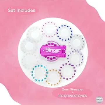 Blinger Ultimate Set, Glam Collection, Comes with Glam Styling Tool & 225 Gems - Load, Click, Bling! Hair, Fashion, Anything! (Amazon Exclusive)
