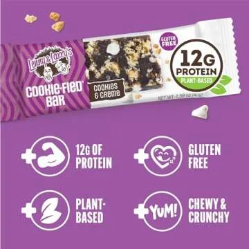 Lenny & Larry's Cookie-fied Bar, Cookies & Creme, 45g - Plant-Based Protein Bar, Vegan and Non-GMO (Pack of 9)