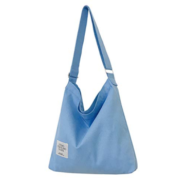 Covelin Women's Retro Large Size Canvas Shoulder Bag Hobo Crossbody Handbag Casual Tote Iceberg