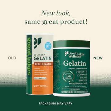 Great Lakes Wellness Beef Gelatin Powder for Culinary Needs - Perfect for Gummies, Marshmallows, Desserts and more - Unflavored - Grass-Fed, Kosher, Keto, Non-GMO 16 oz